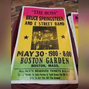 Bruce Springsteen 1980 "The Boss" Concert Poster.